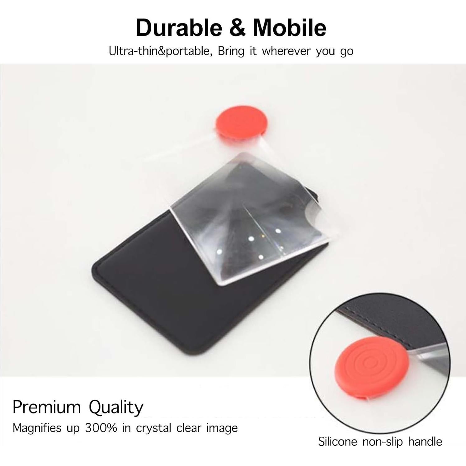 Lupa de bolsillo 3X Six Seasons, lente Fresnel acrílica