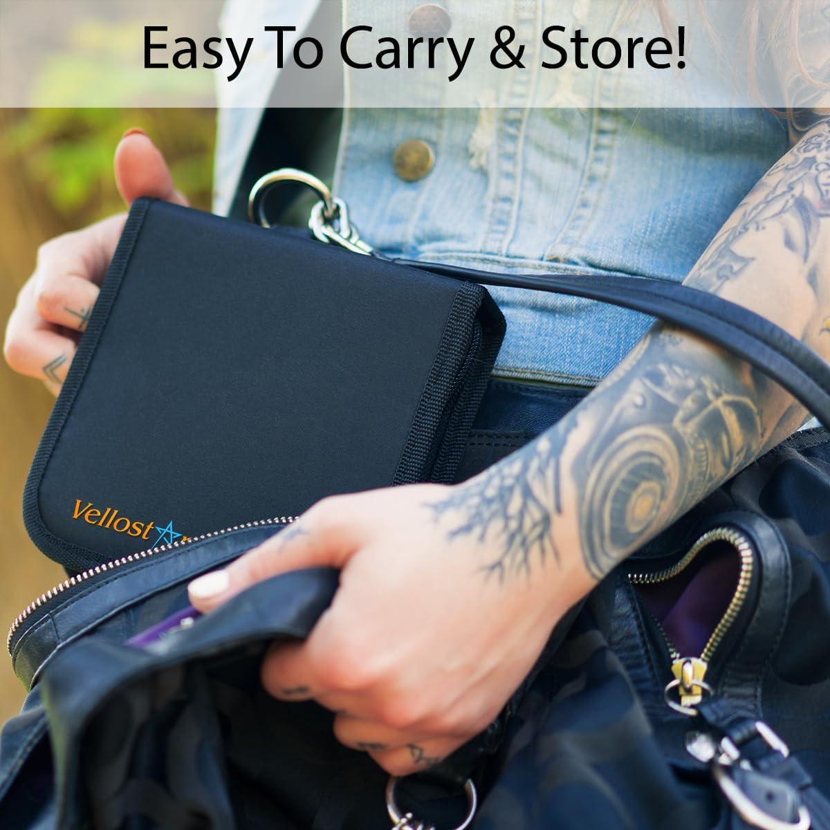 Kit de Costura Básico Vellostar Mini Negro - 30 Agujas y Hilo