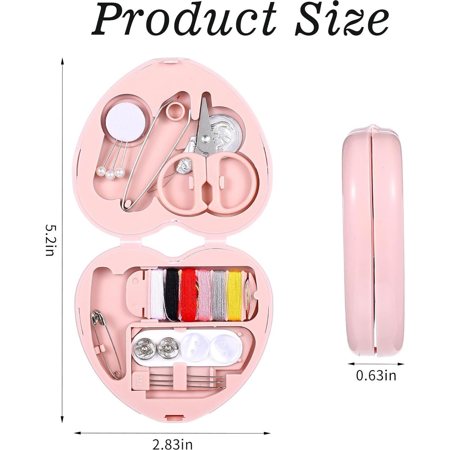 Kit de Costura Mini QfwdfcTrenz Rosa - 6 Piezas Portátil