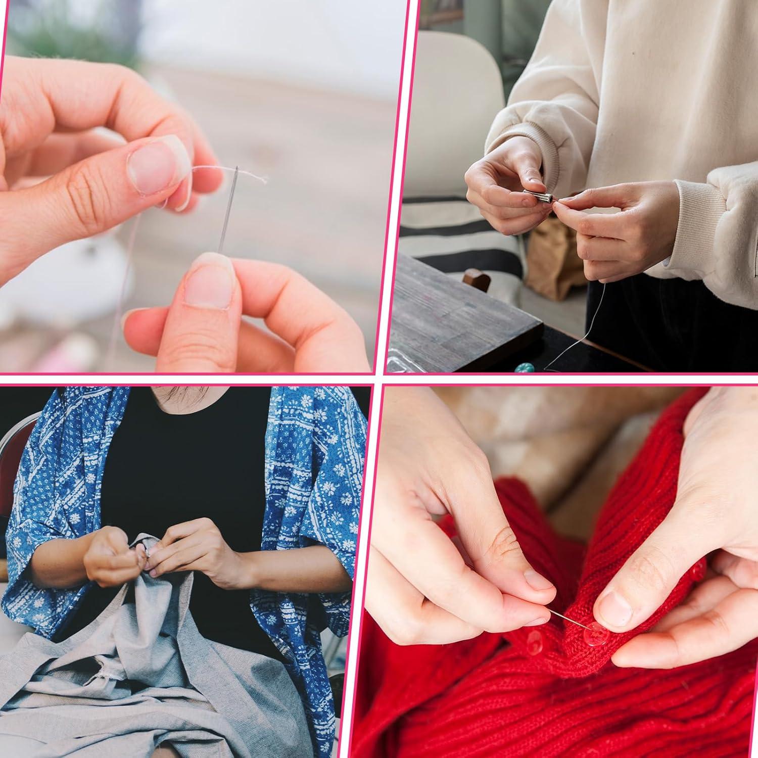 Kit de Costura Mini QfwdfcTrenz Rosa - 6 Piezas Portátil