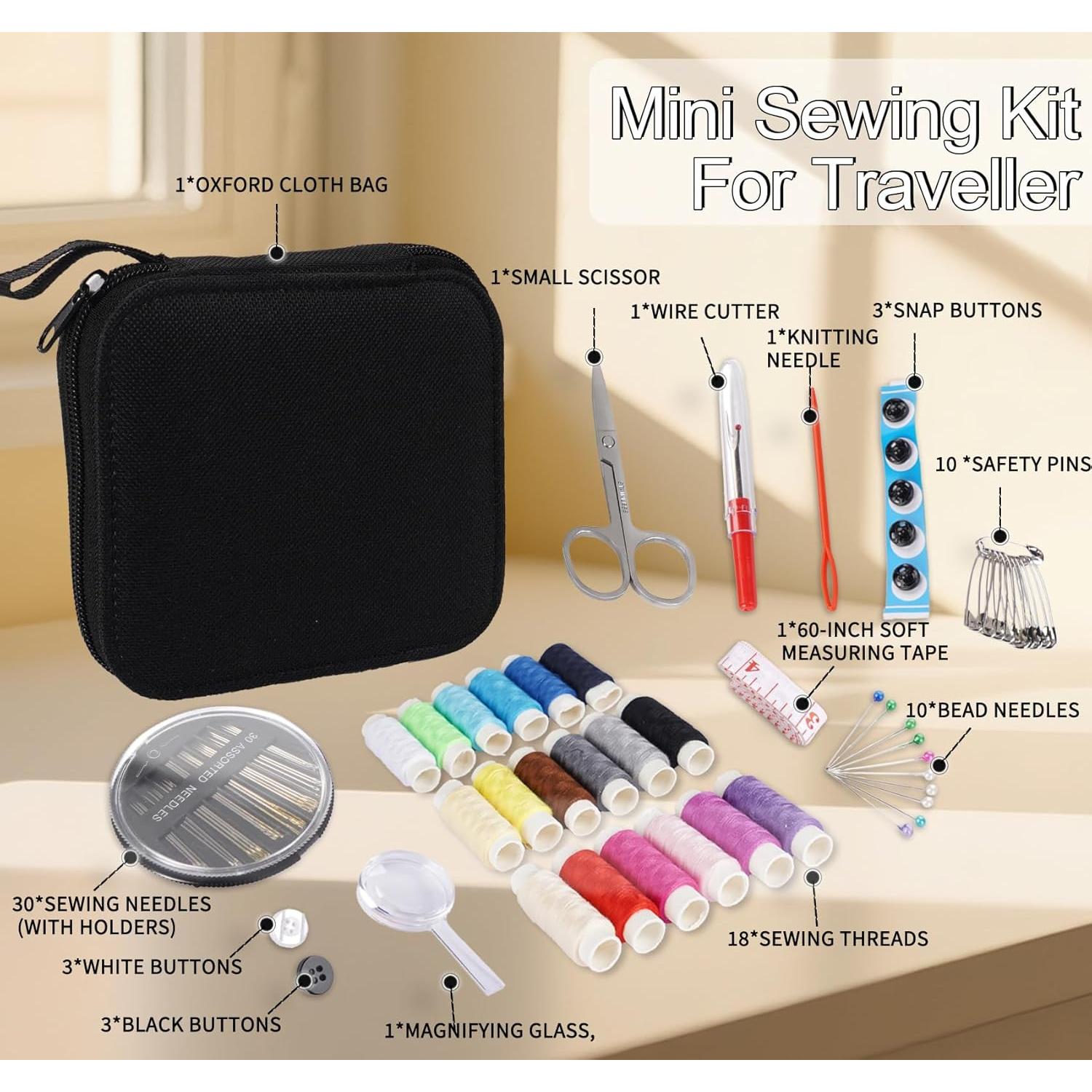 Kit de Costura Mini StiVerse 84 Piezas con 18 Hilos