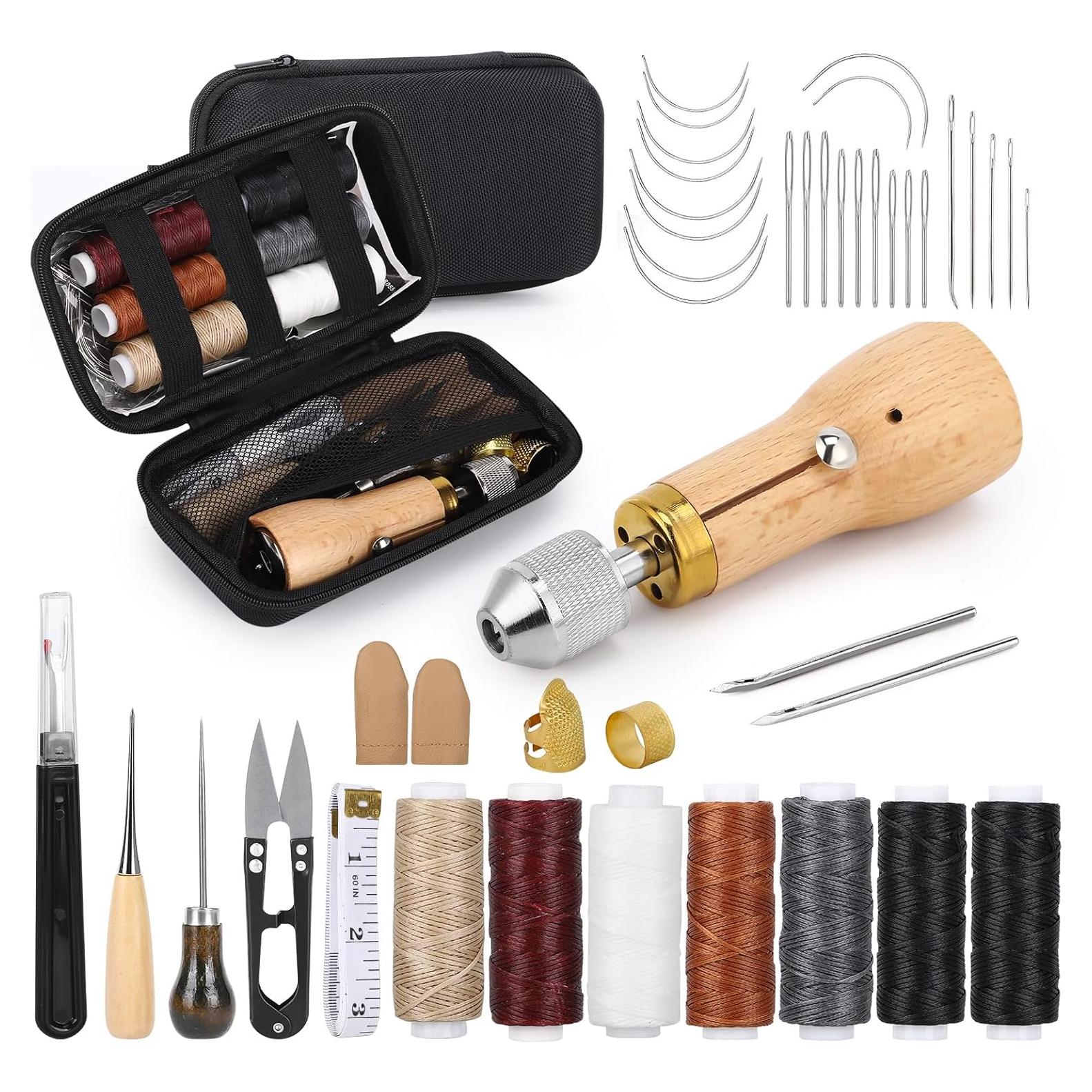 Kit de Costura de Cuero 41 Piezas Tntleays con Bolsa Impermeable