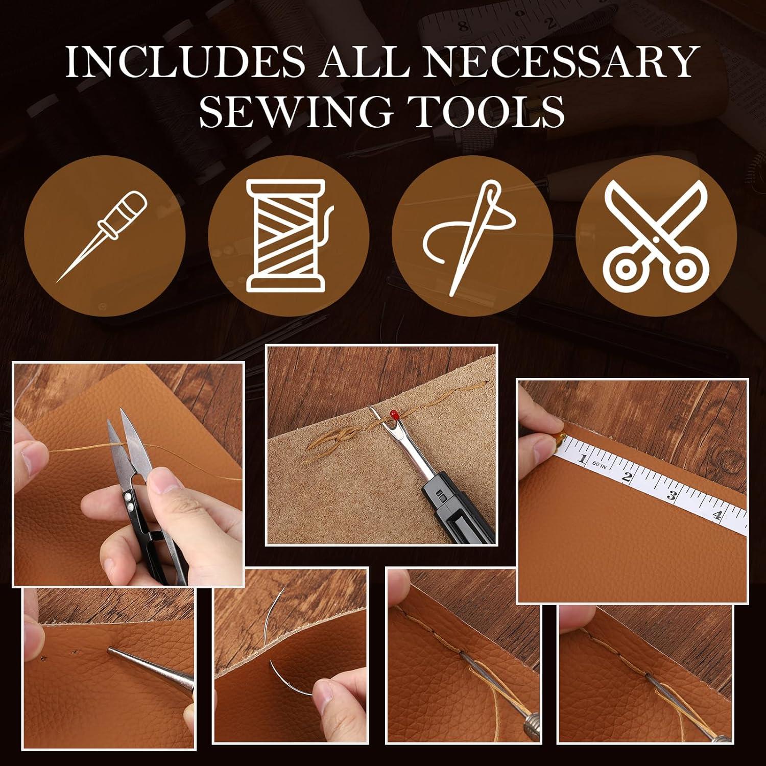 Kit de Costura de Cuero 41 Piezas Tntleays con Bolsa Impermeable