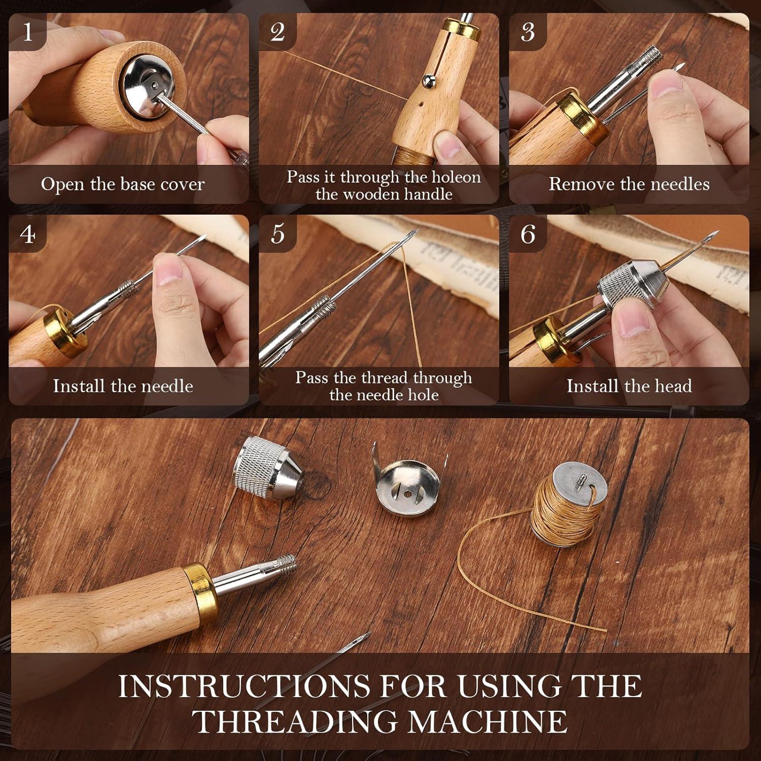 Kit de Costura de Cuero 41 Piezas Tntleays con Bolsa Impermeable