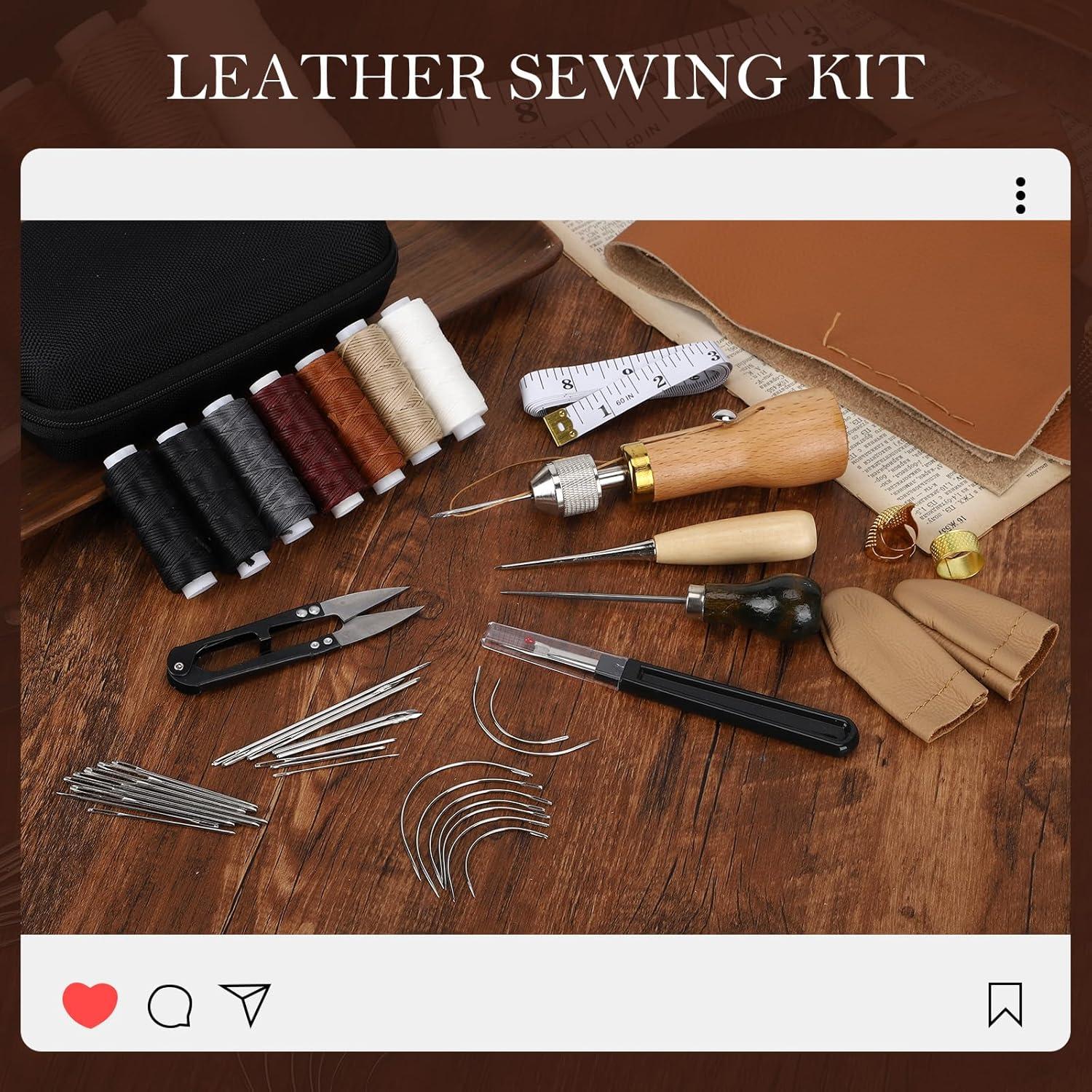 Kit de Costura de Cuero 41 Piezas Tntleays con Bolsa Impermeable