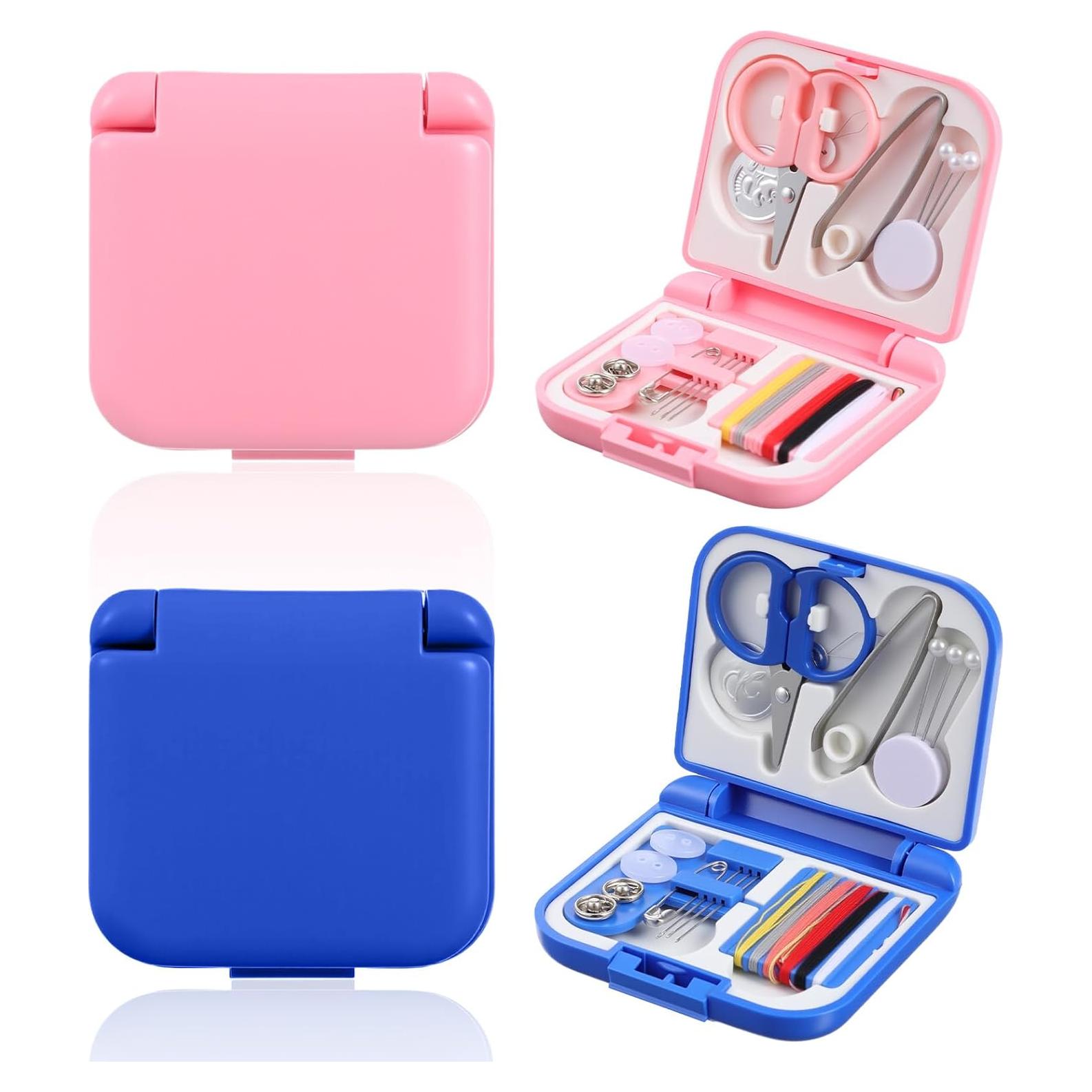 Kit de Costura de Viaje Mini Quilax 2 Piezas Azul y Rosa