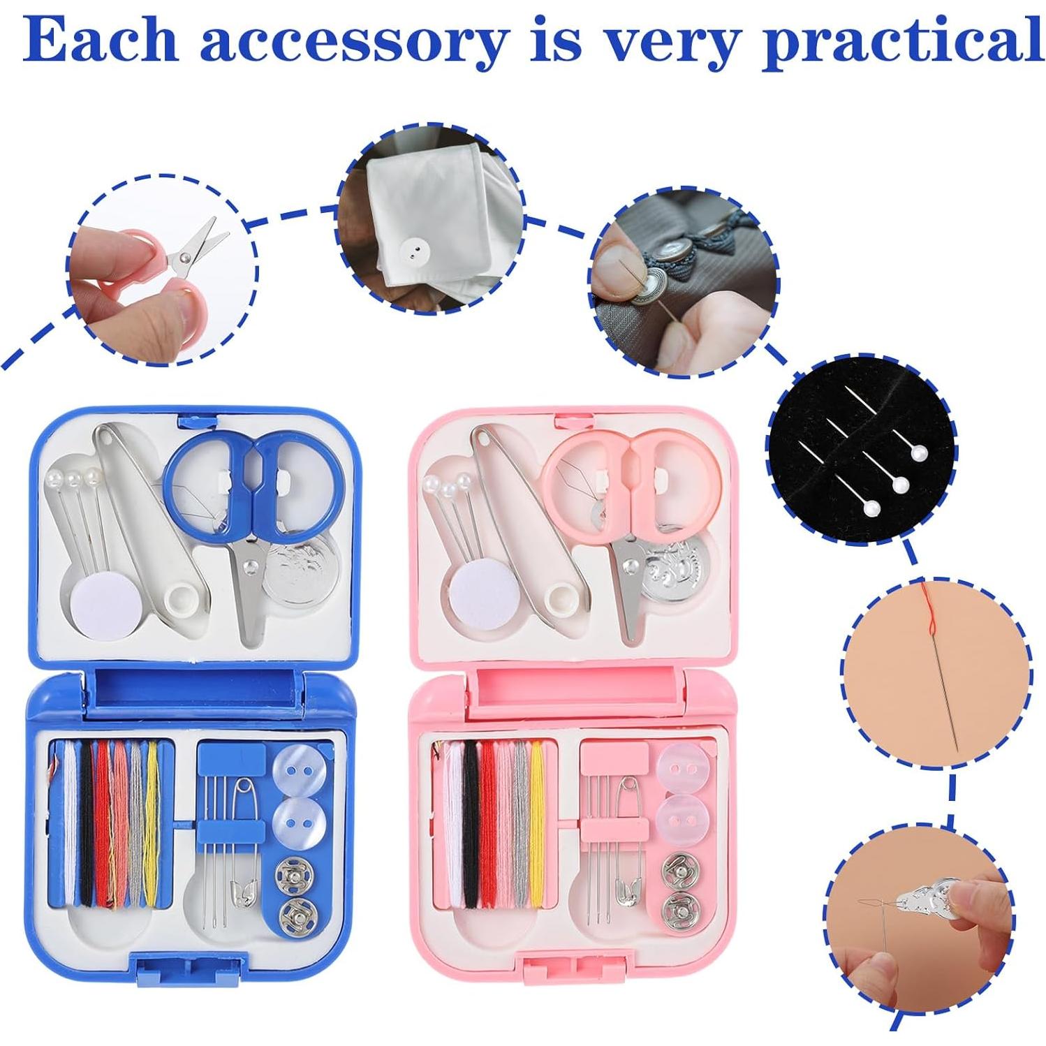 Kit de Costura de Viaje Mini Quilax 2 Piezas Azul y Rosa