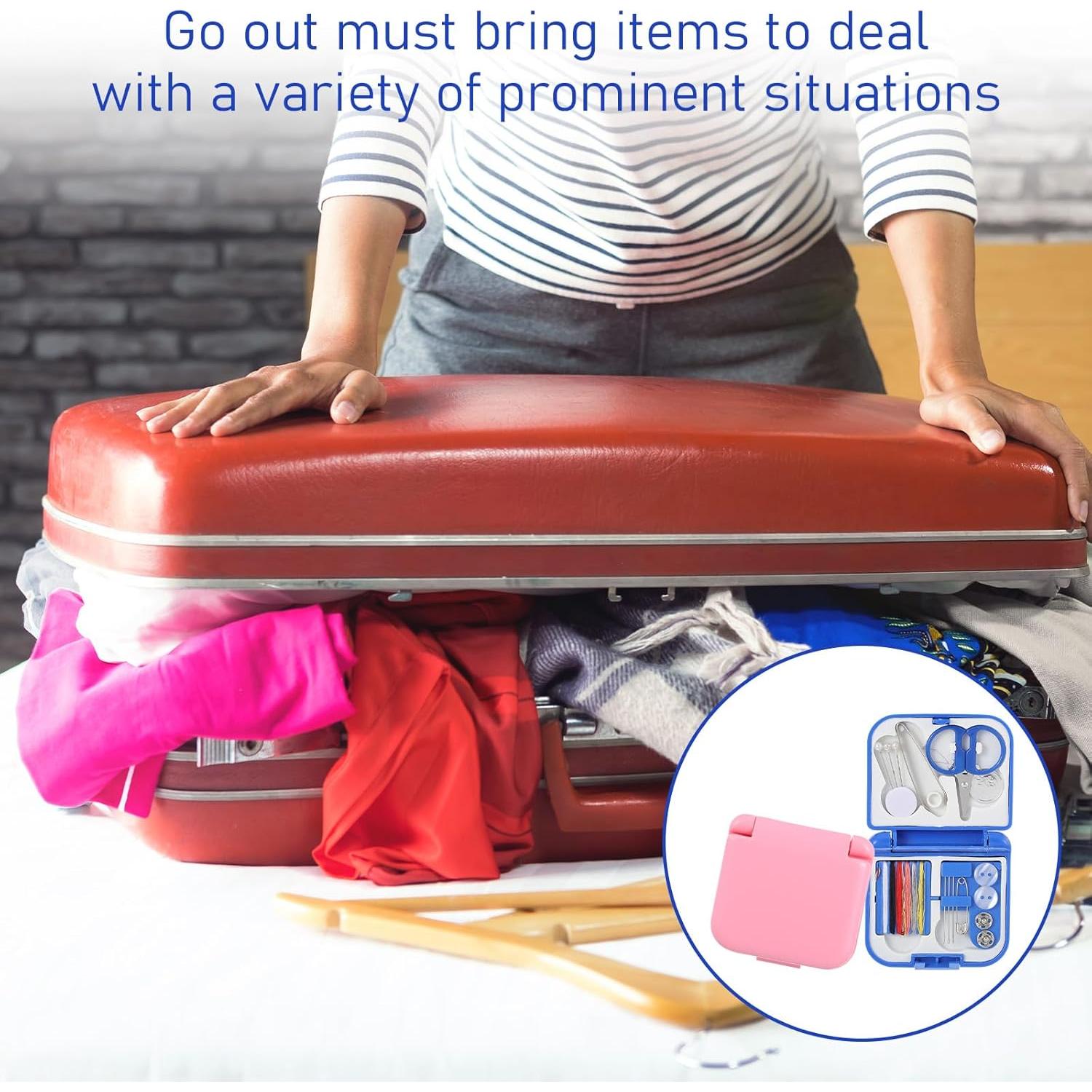 Kit de Costura de Viaje Mini Quilax 2 Piezas Azul y Rosa