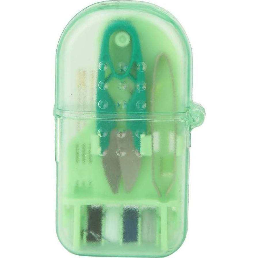 Kit de Costura Mini xianshi para Viajes - 8x4.2 cm, Verde