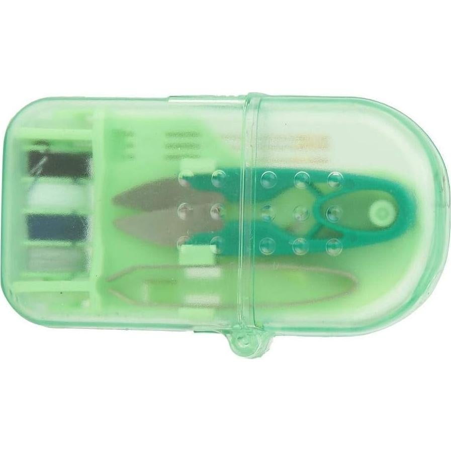 Kit de Costura Mini xianshi para Viajes - 8x4.2 cm, Verde