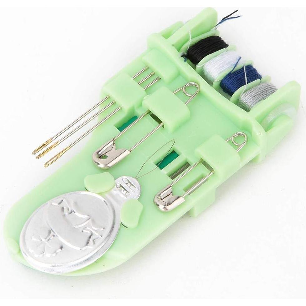 Kit de Costura Mini xianshi para Viajes - 8x4.2 cm, Verde