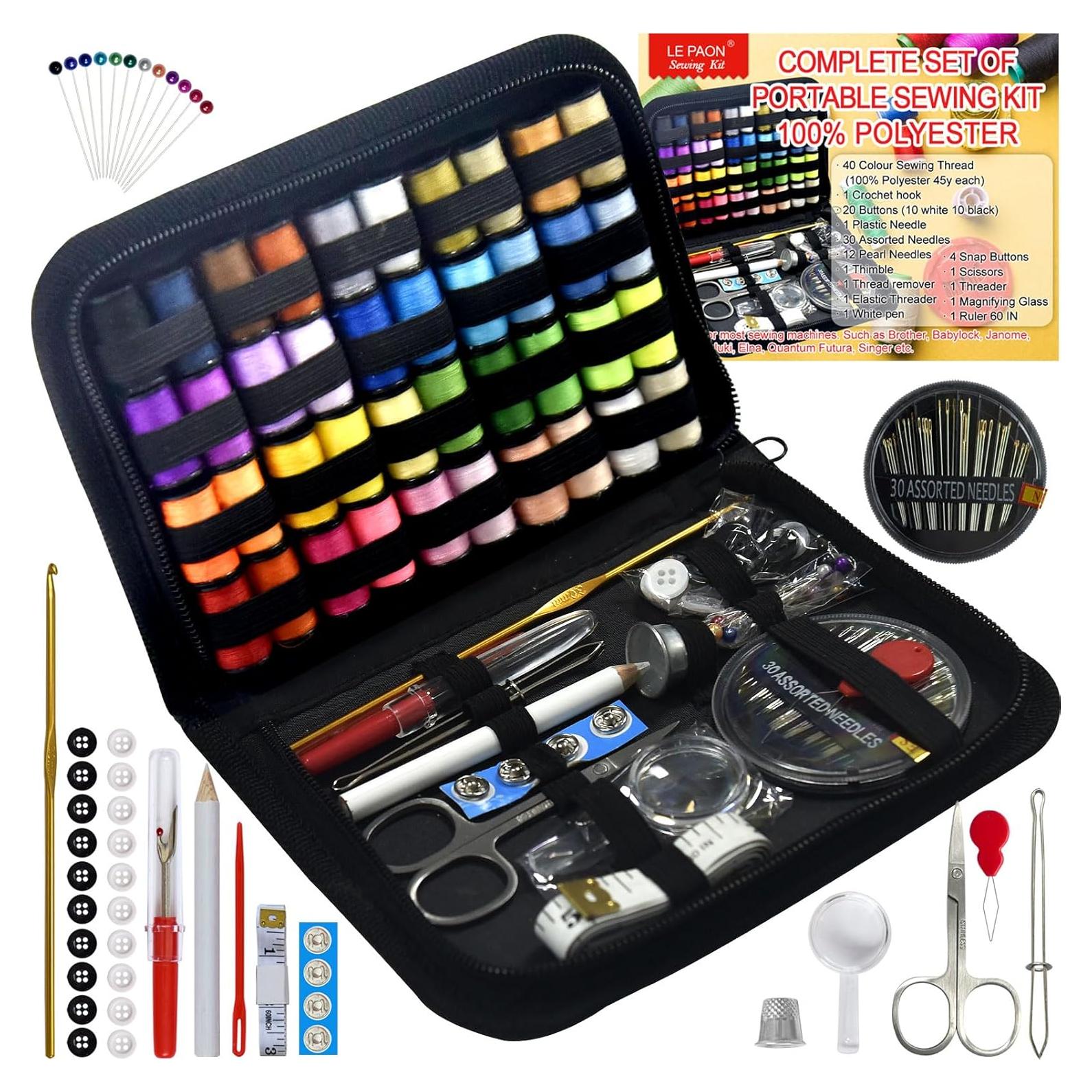 Kit de Costura Portátil LP con 40 Hilos y Accesorios