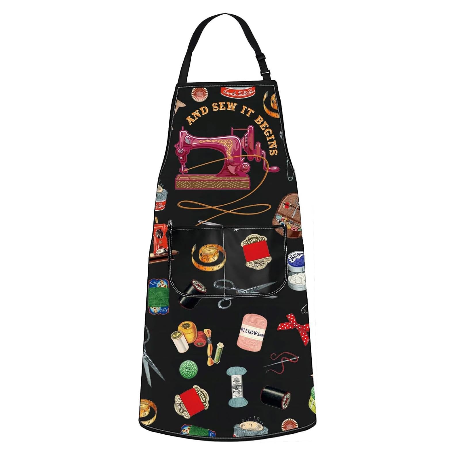 Delantal Ajustable WZMPA Maker con Bolsillos para Cocina 72x68cm