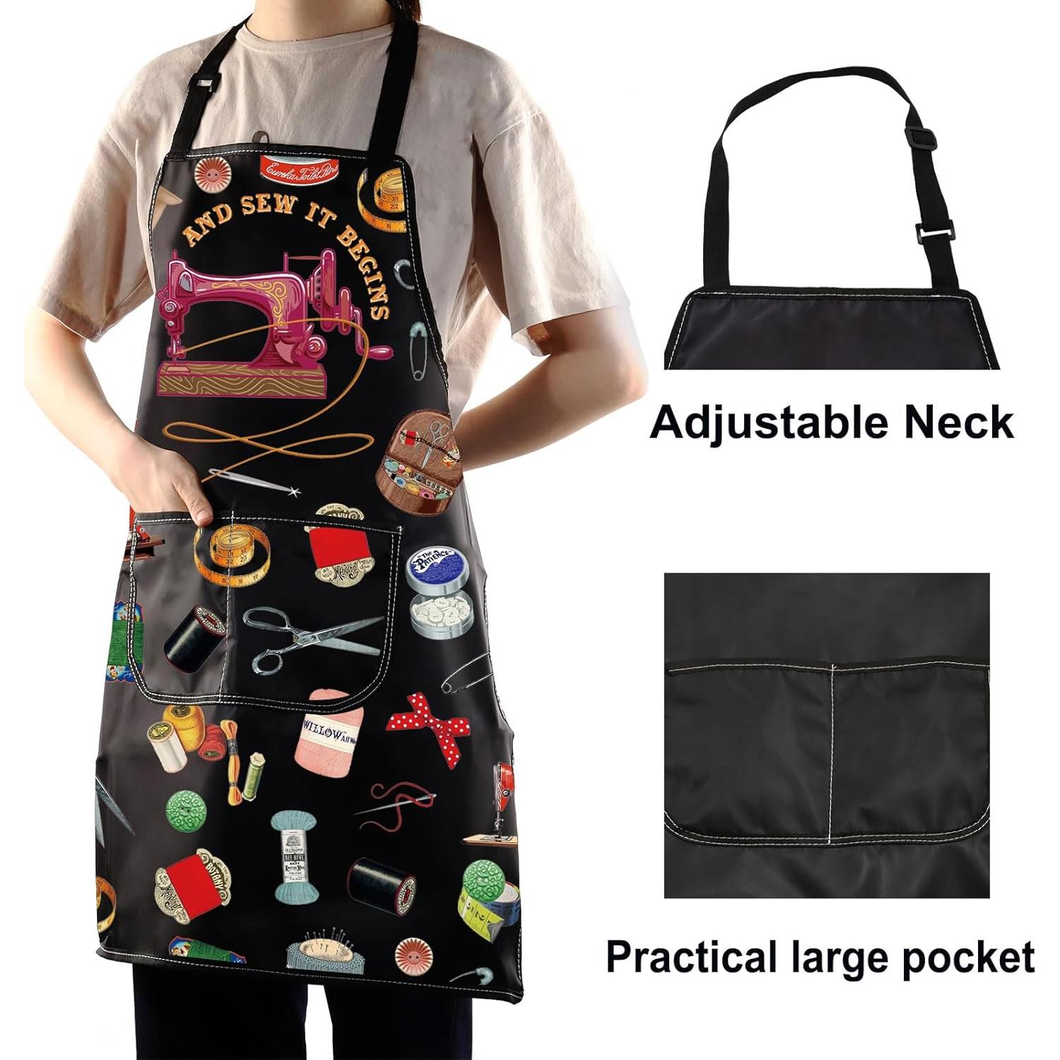 Delantal Ajustable WZMPA Maker con Bolsillos para Cocina 72x68cm