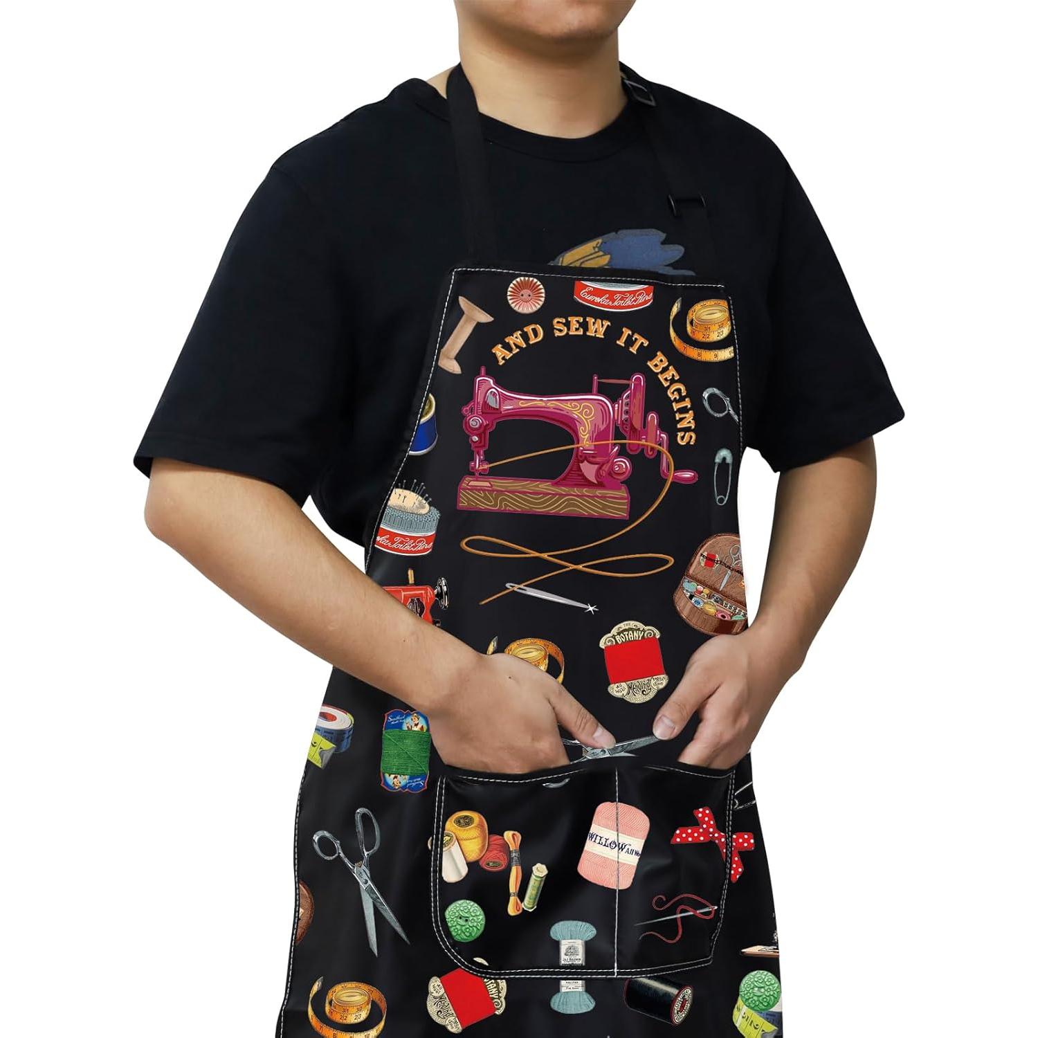 Delantal Ajustable WZMPA Maker con Bolsillos para Cocina 72x68cm