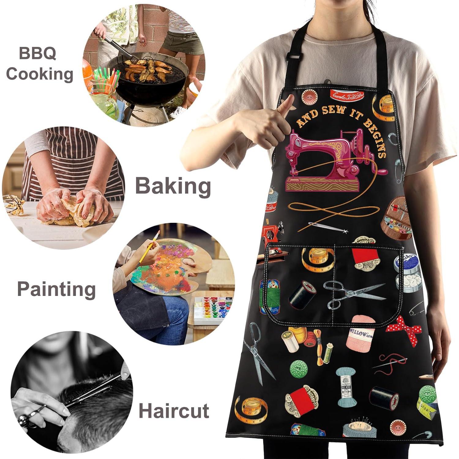 Delantal Ajustable WZMPA Maker con Bolsillos para Cocina 72x68cm