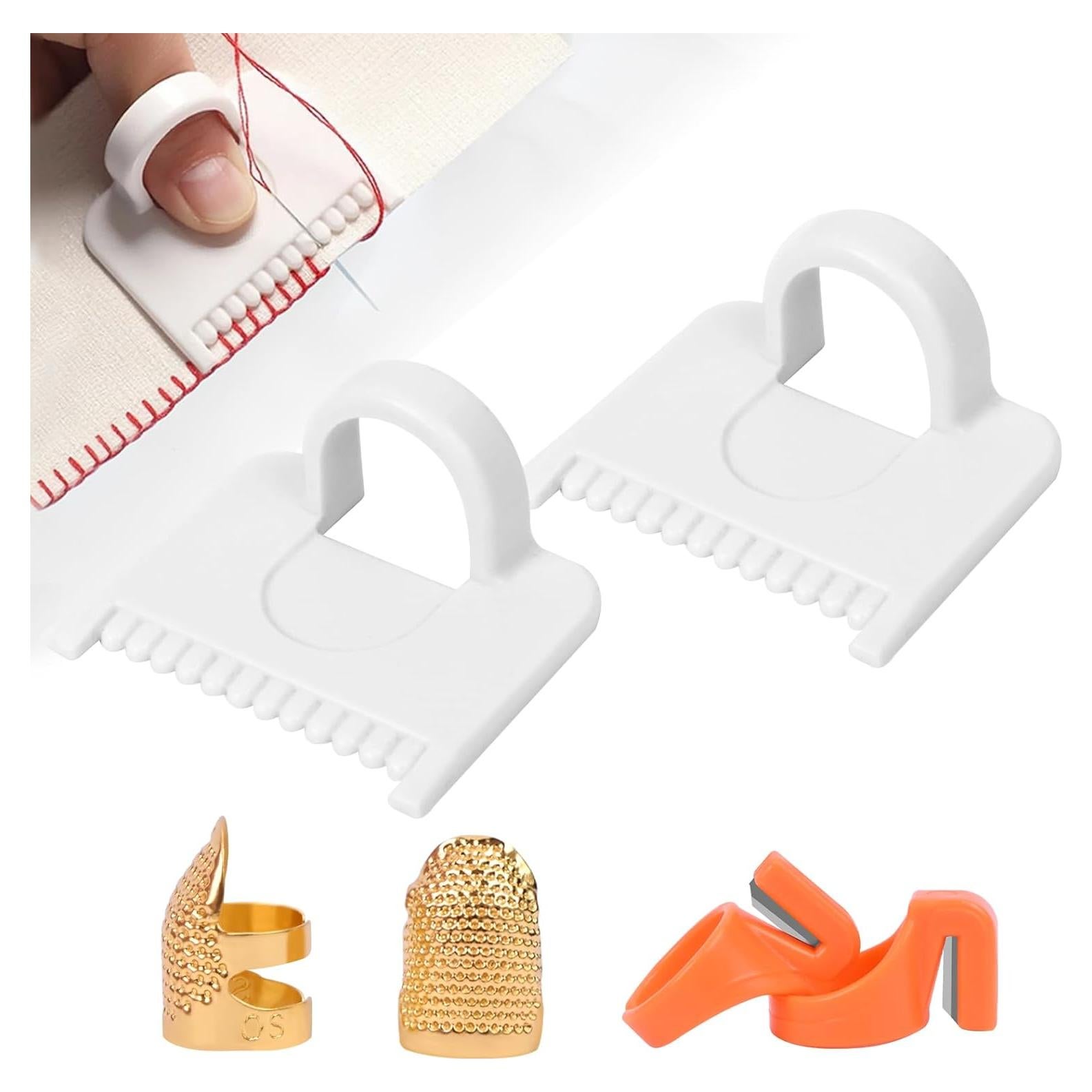 Kit de Costura RUIKAIRISE con Plantillas, Dedales y Cuchillos