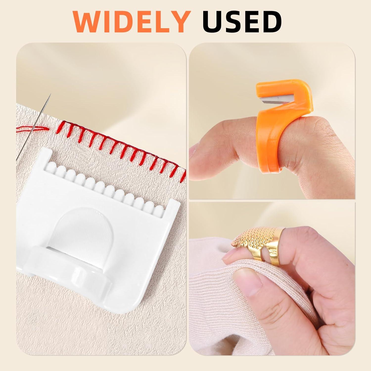 Kit de Costura RUIKAIRISE con Plantillas, Dedales y Cuchillos