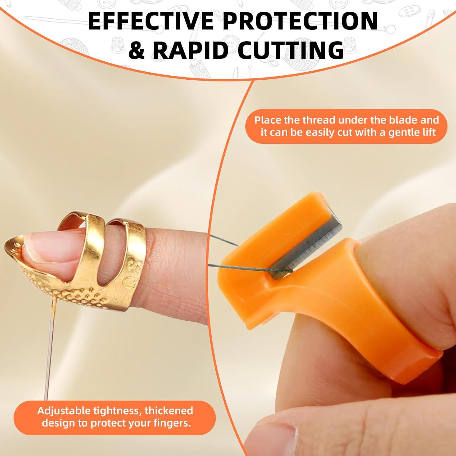 Kit de Costura RUIKAIRISE con Plantillas, Dedales y Cuchillos