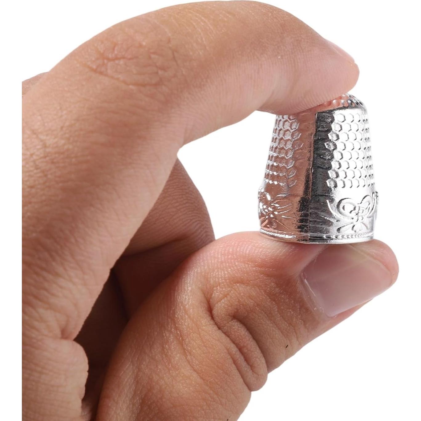 4 Dedales de Metal Plateado para Costura - Skrfren