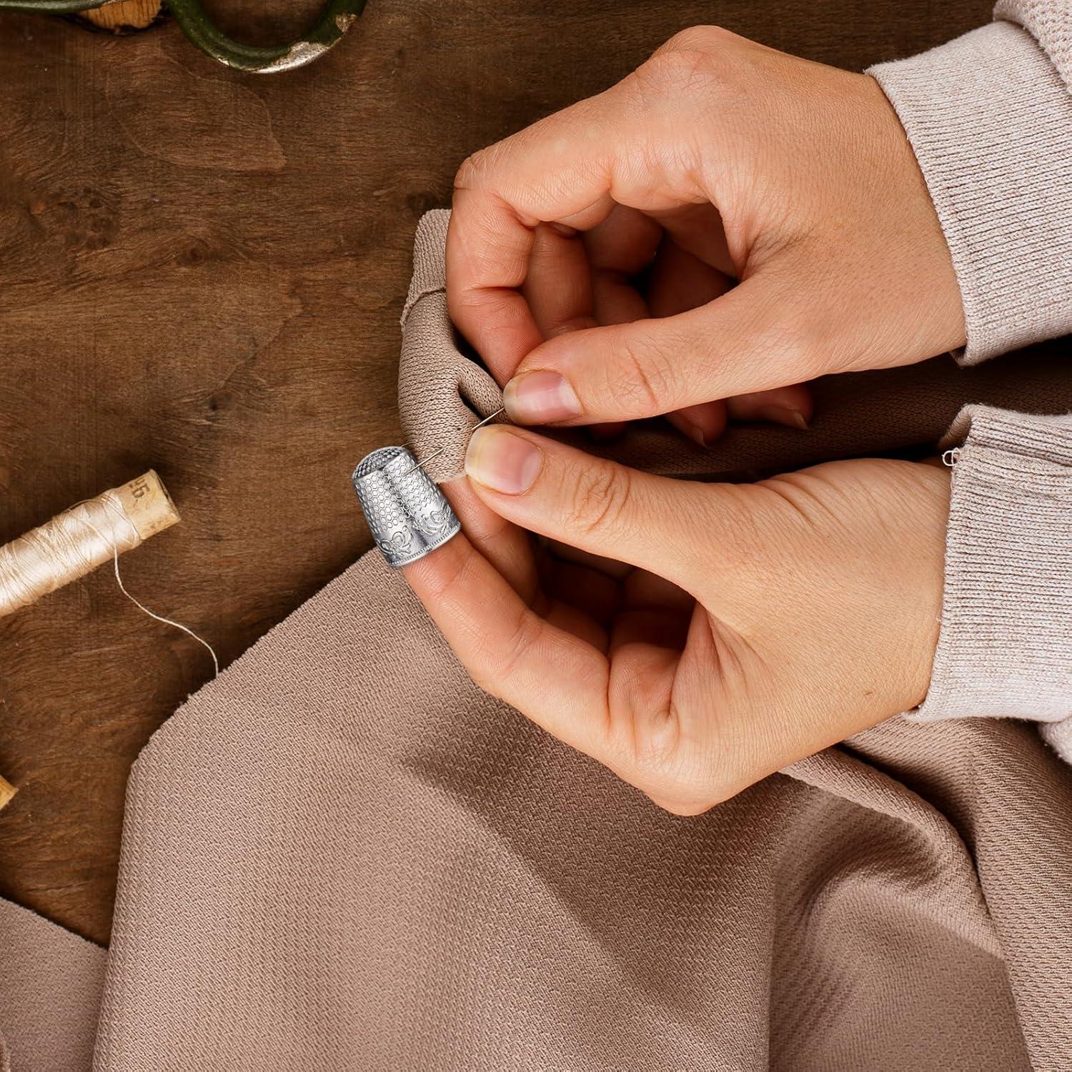 4 Dedales de Metal Plateado para Costura - Skrfren