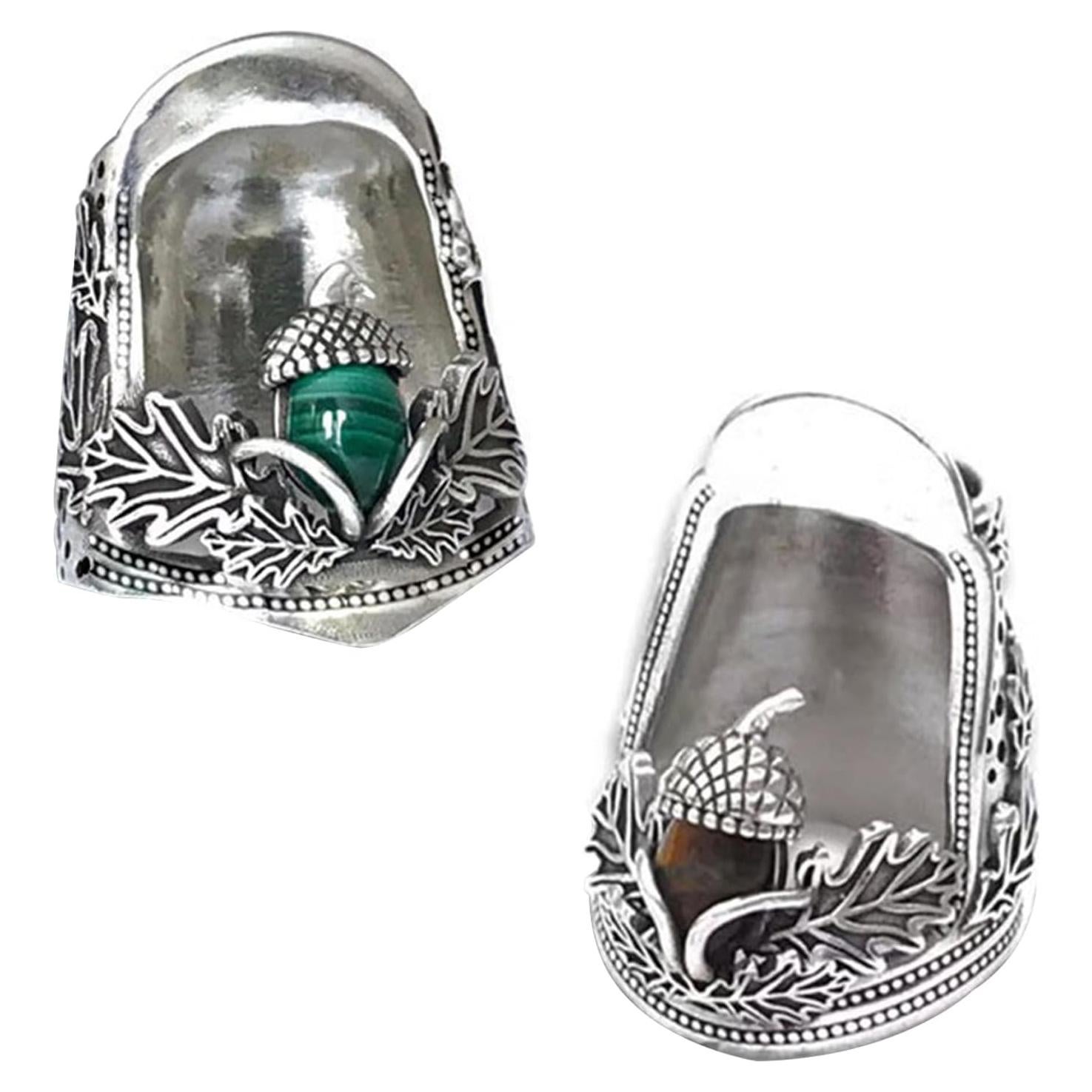 Dedal Abierto de Metal Roioiow - 2 Piezas Mediano Plateado