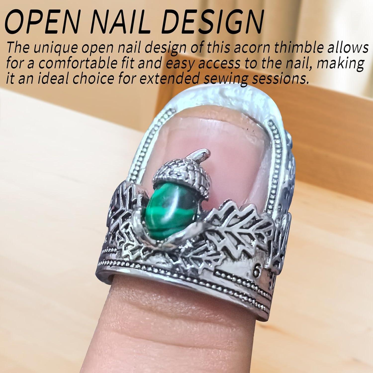 Dedal Abierto de Metal Roioiow - 2 Piezas Mediano Plateado