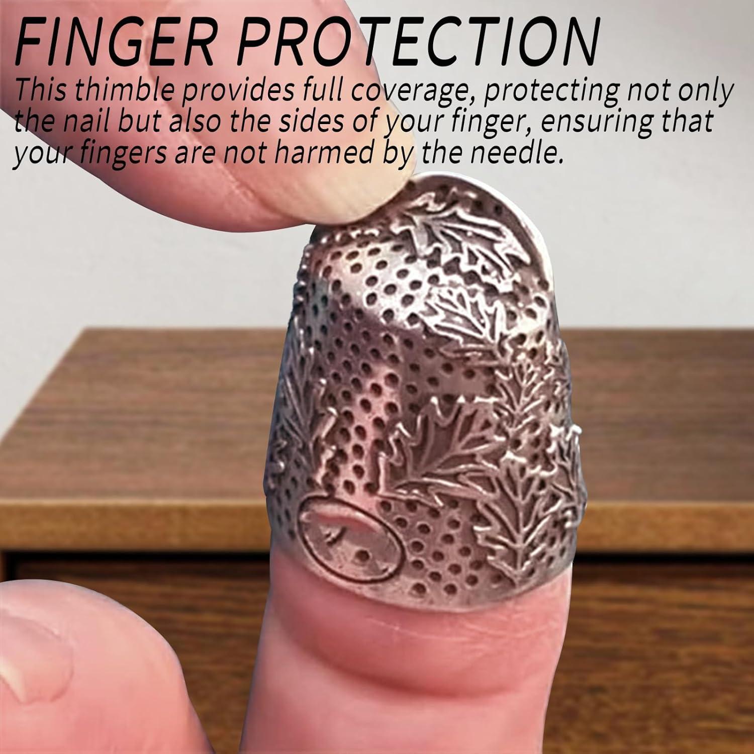 Dedal Abierto de Metal Roioiow - 2 Piezas Mediano Plateado