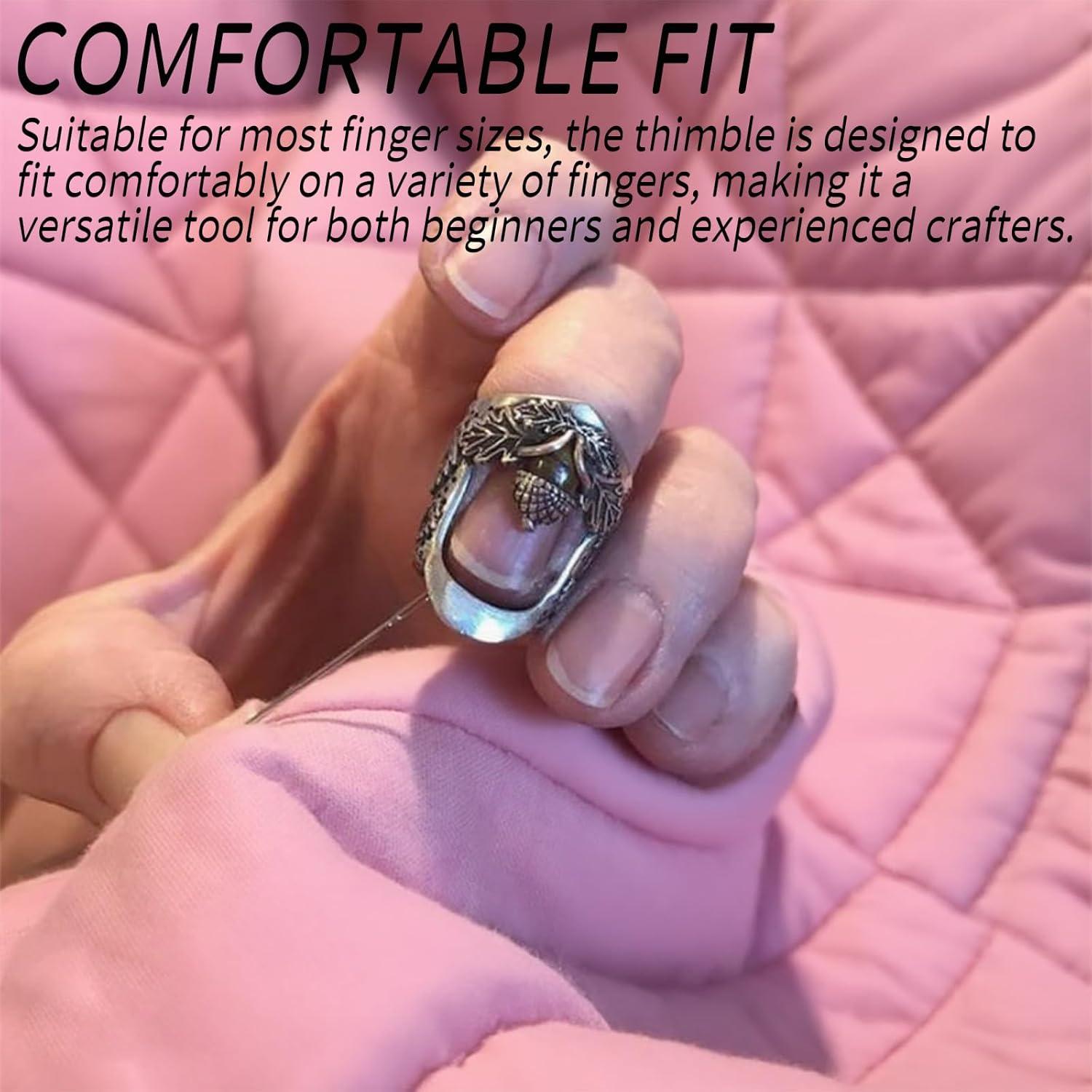 Dedal Abierto de Metal Roioiow - 2 Piezas Mediano Plateado