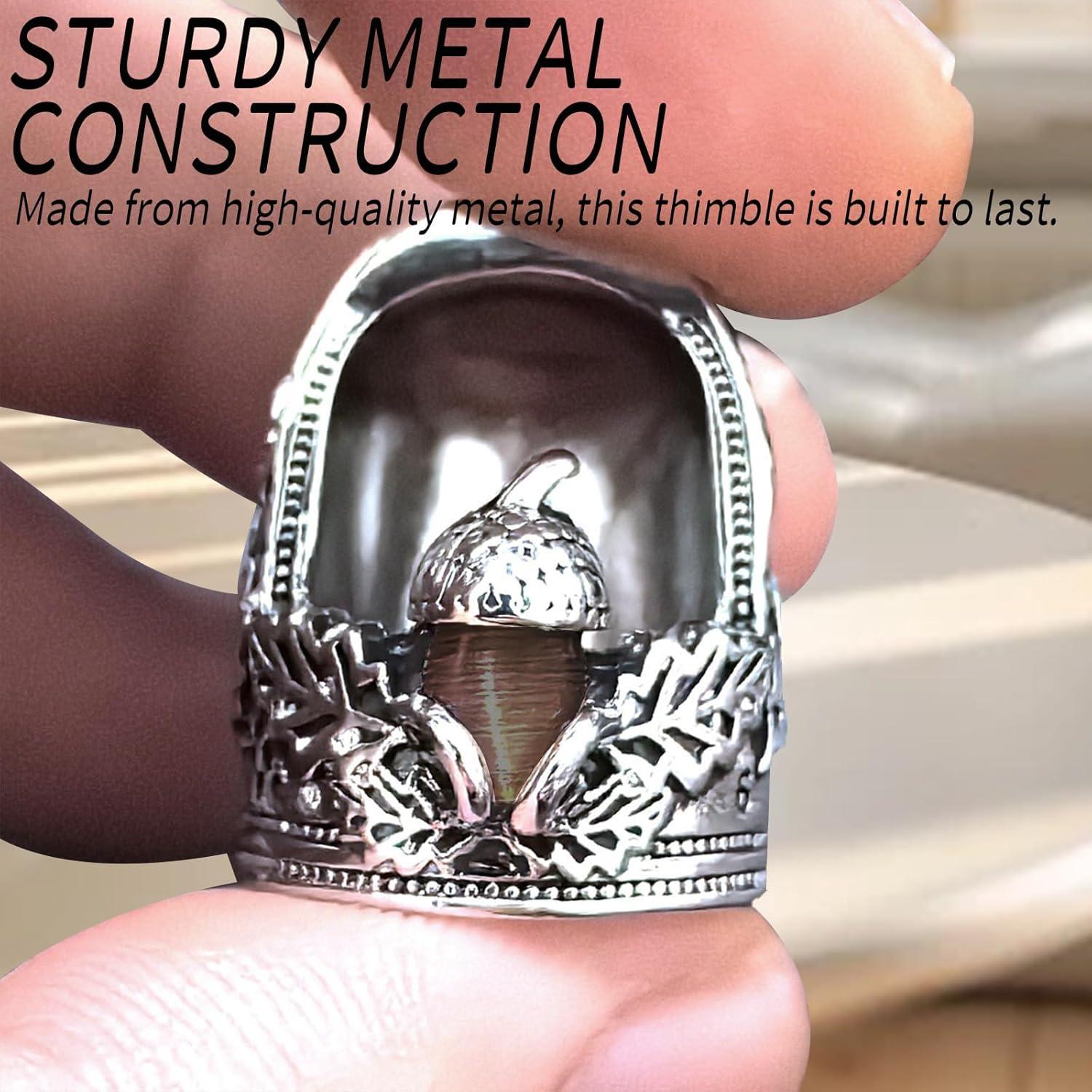 Dedal Abierto de Metal Roioiow - 2 Piezas Mediano Plateado