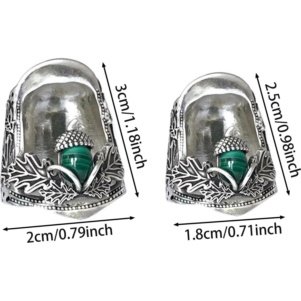 Dedal Abierto de Metal Roioiow - 2 Piezas Mediano Plateado