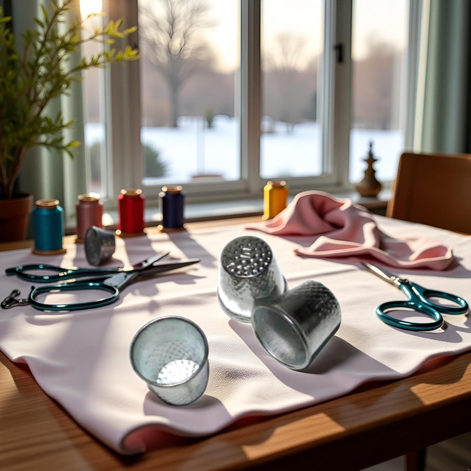 Conjunto de 3 Dedales de Metal Plateado Calsgkspray