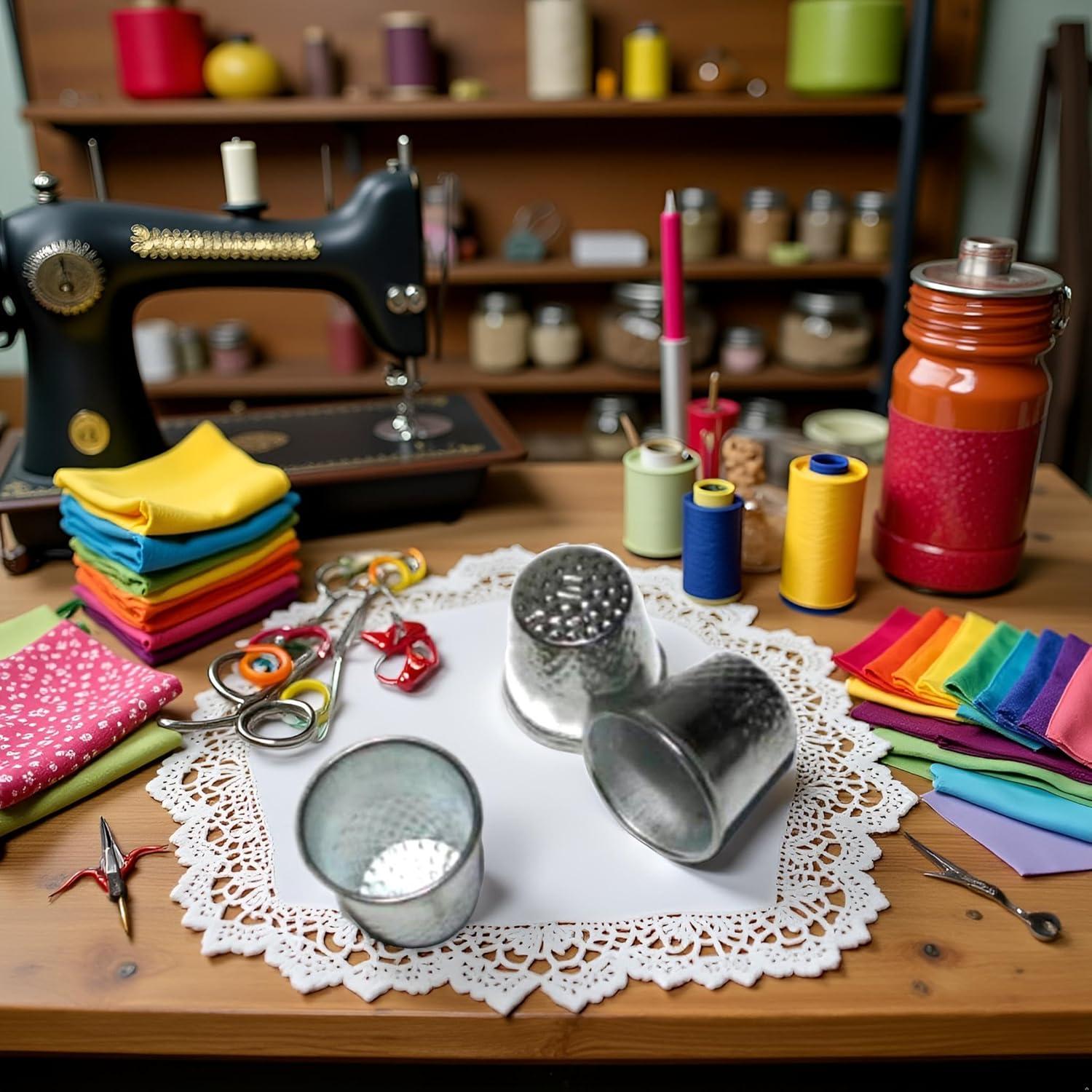 Conjunto de 3 Dedales de Metal Plateado Calsgkspray