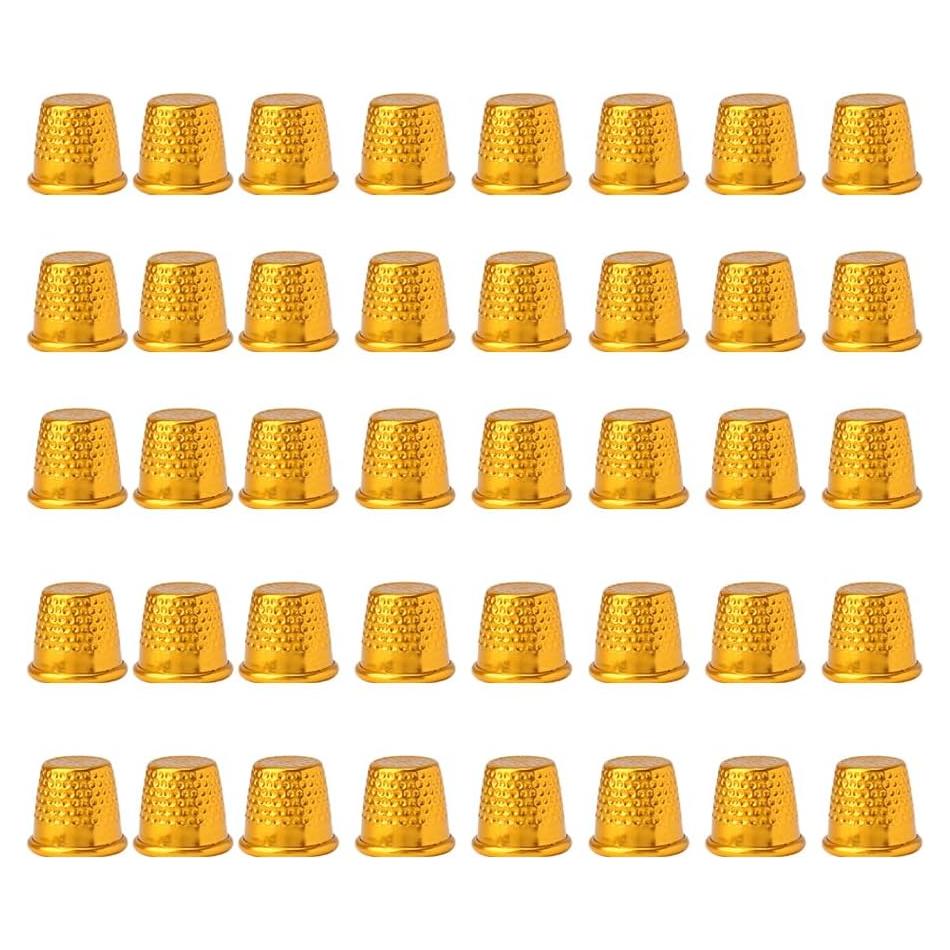 40 Dedales de Costura Dorados ABMFG Metal Acolchar