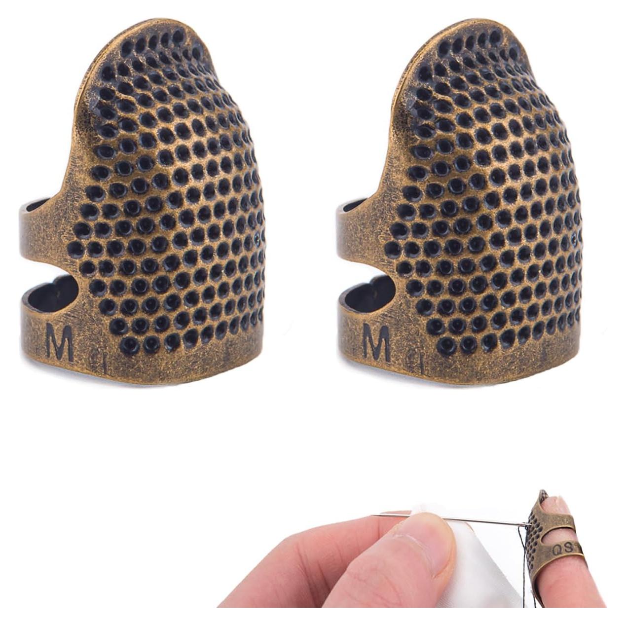 Dedales BEADNOVA de metal ajustables para costura a mano - 2 Pcs