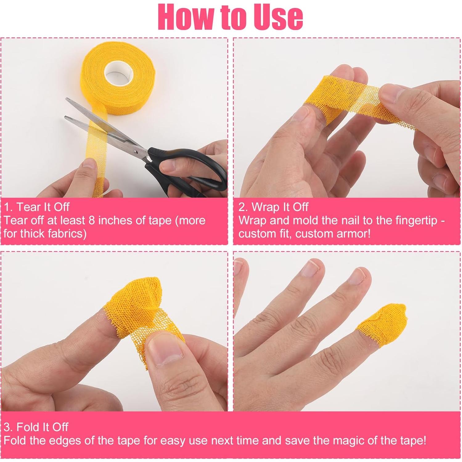 5 Rollos de Cinta Protectora para Dedos BOXOB - Algodón Autoadhesiva