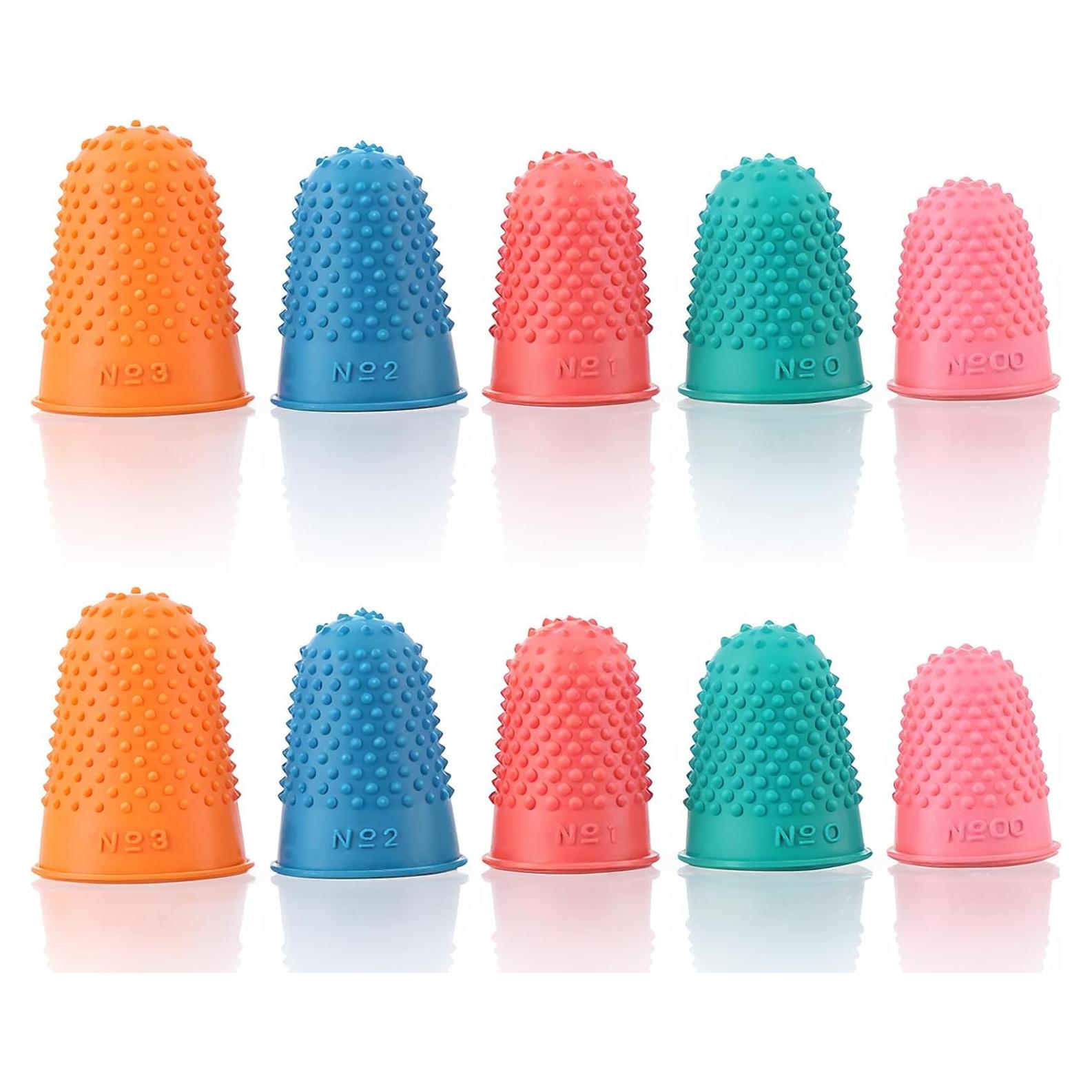 10 Dedales de Silicona Mabor para Protección de Dedos - Colores Variados