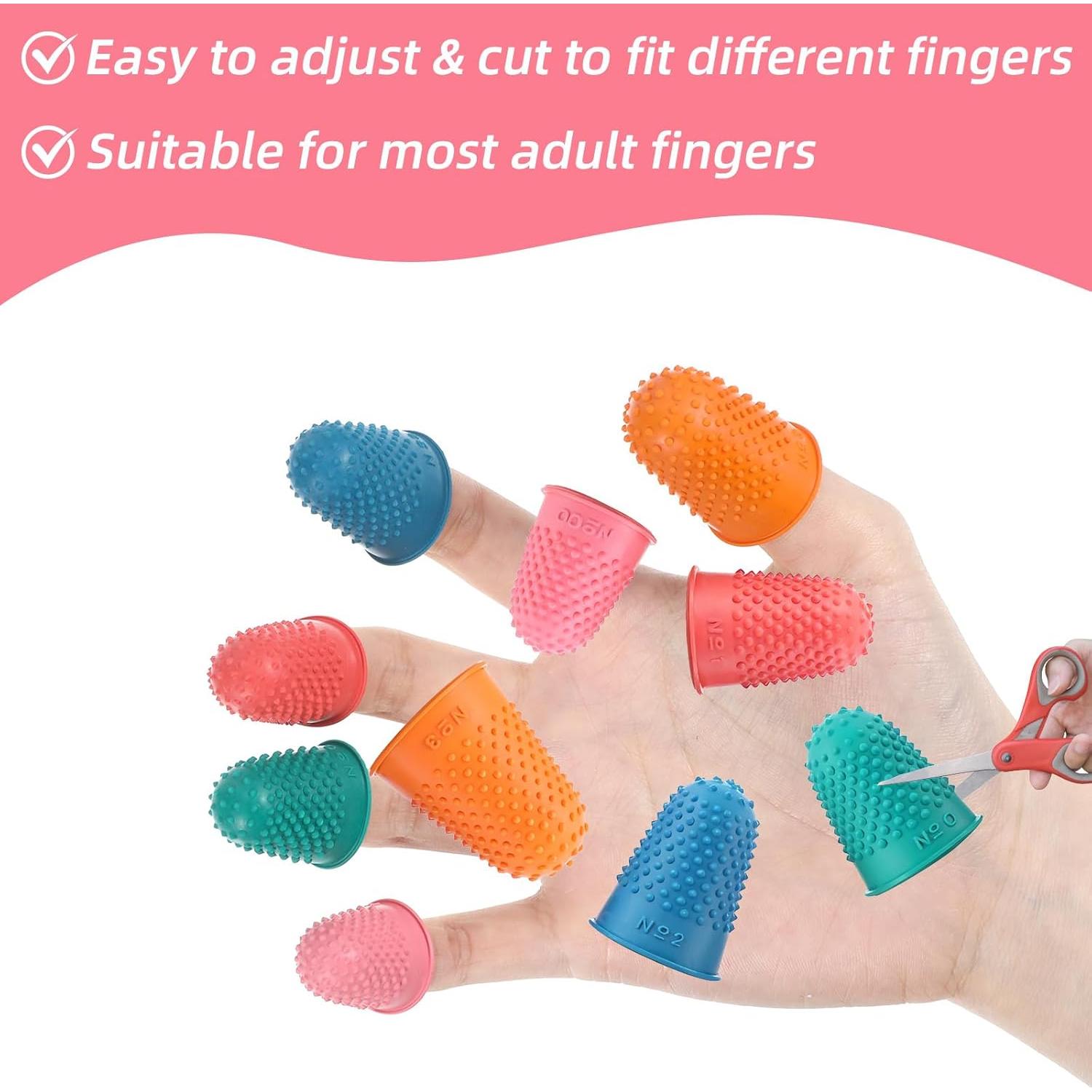 10 Dedales de Silicona Mabor para Protección de Dedos - Colores Variados