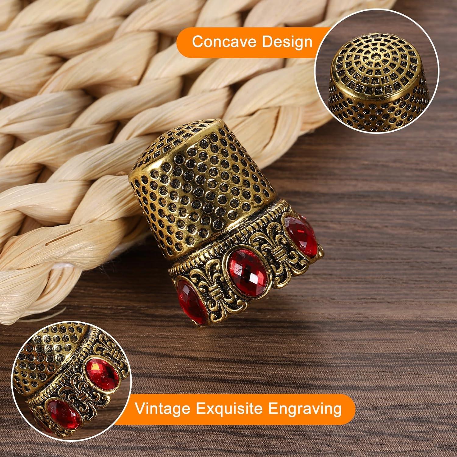 Dedal de Costura HARFINGTON de Acero Inoxidable Dorado