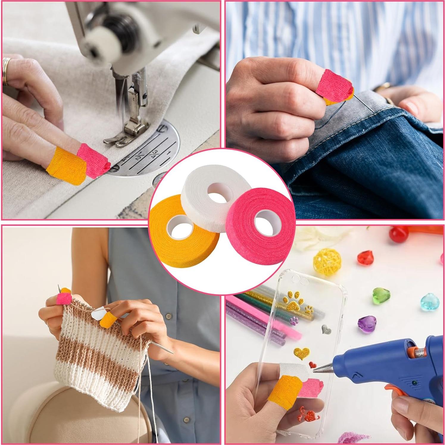 Dedales de Coser a Mano LLMSIX 3 Piezas Cinta Suave 18m