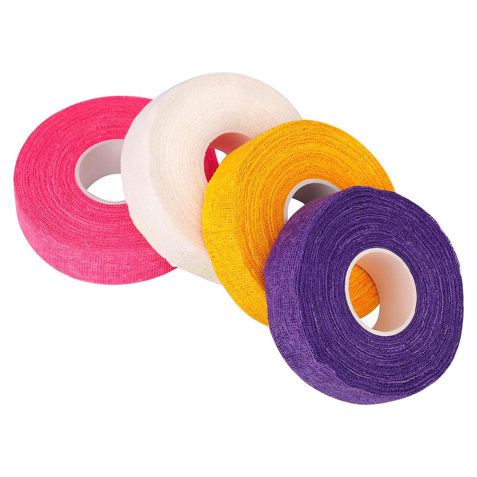 4 Rollos de Cinta de Dedal BOXOB Algodón Rosa Blanco Amarillo Púrpura