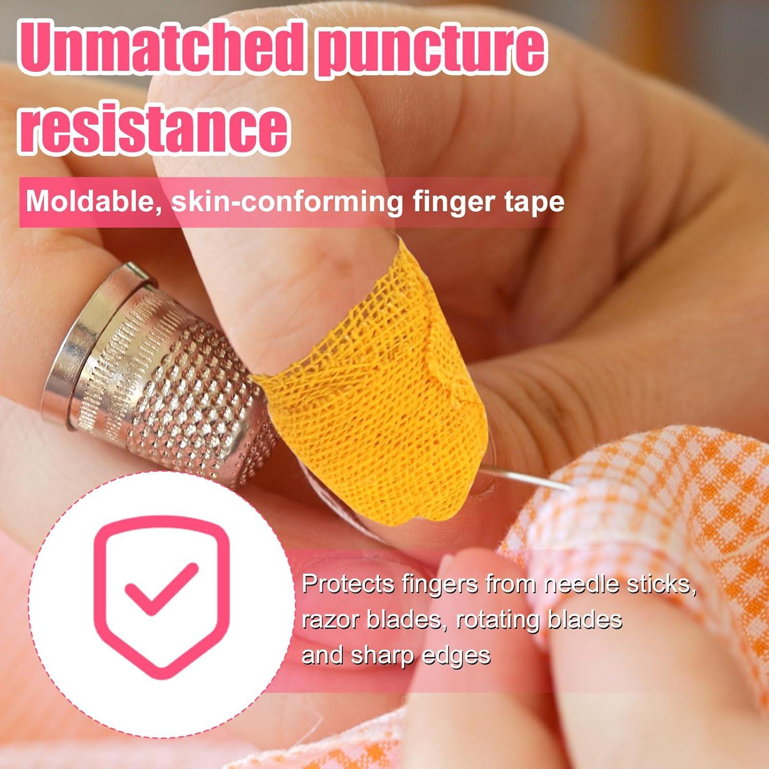 4 Rollos de Cinta de Dedal BOXOB Algodón Rosa Blanco Amarillo Púrpura