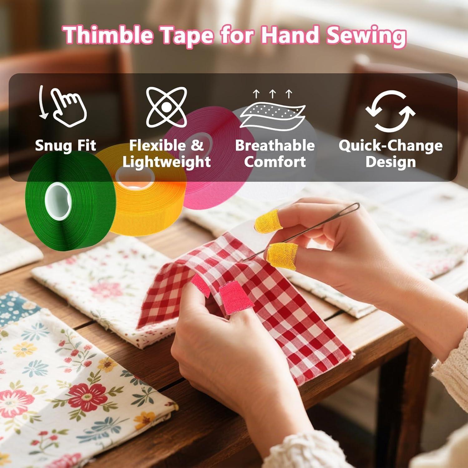 Paquete de 6 cintas de dedal NoetSauesrfs 1.6cm x 15m algodón