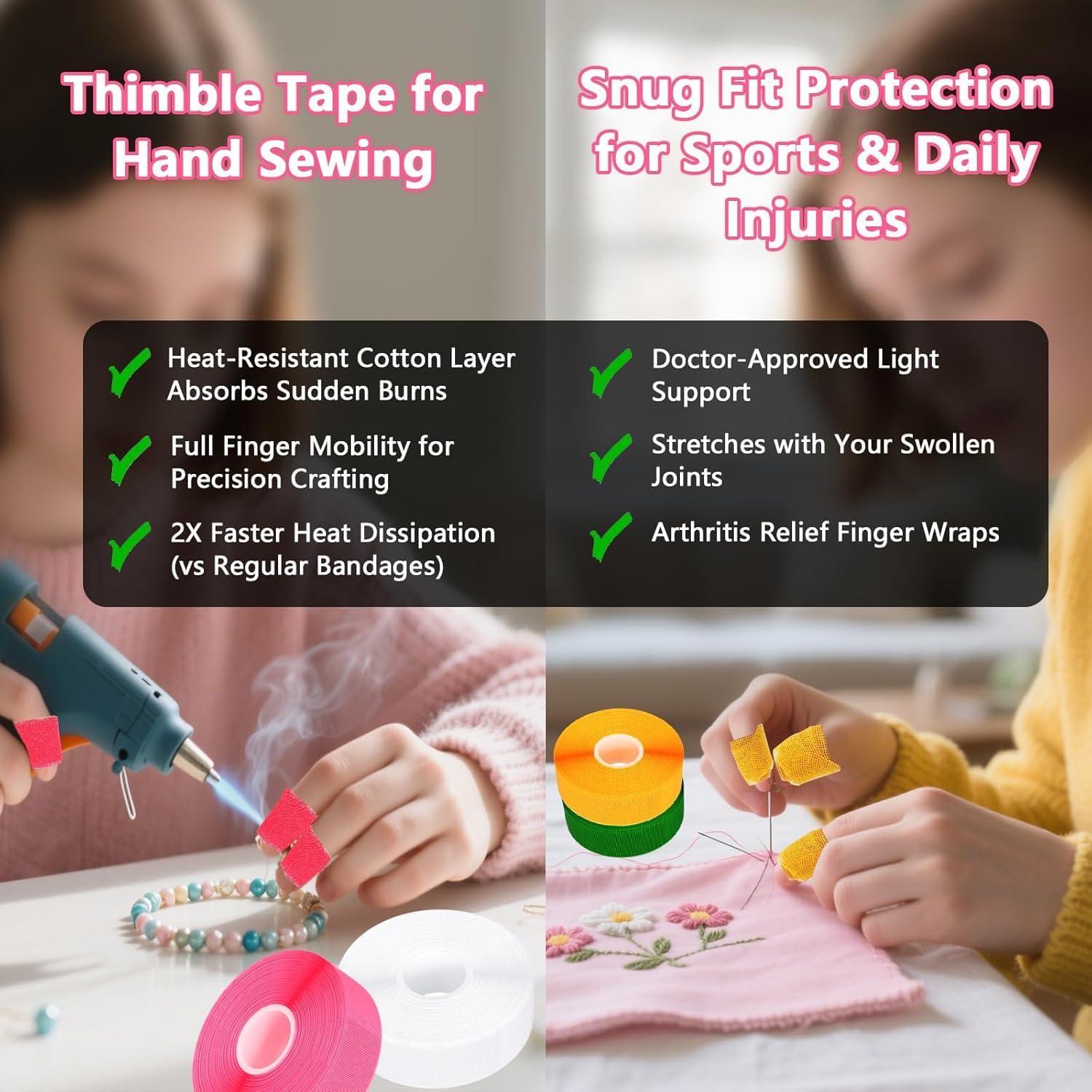 Paquete de 6 cintas de dedal NoetSauesrfs 1.6cm x 15m algodón