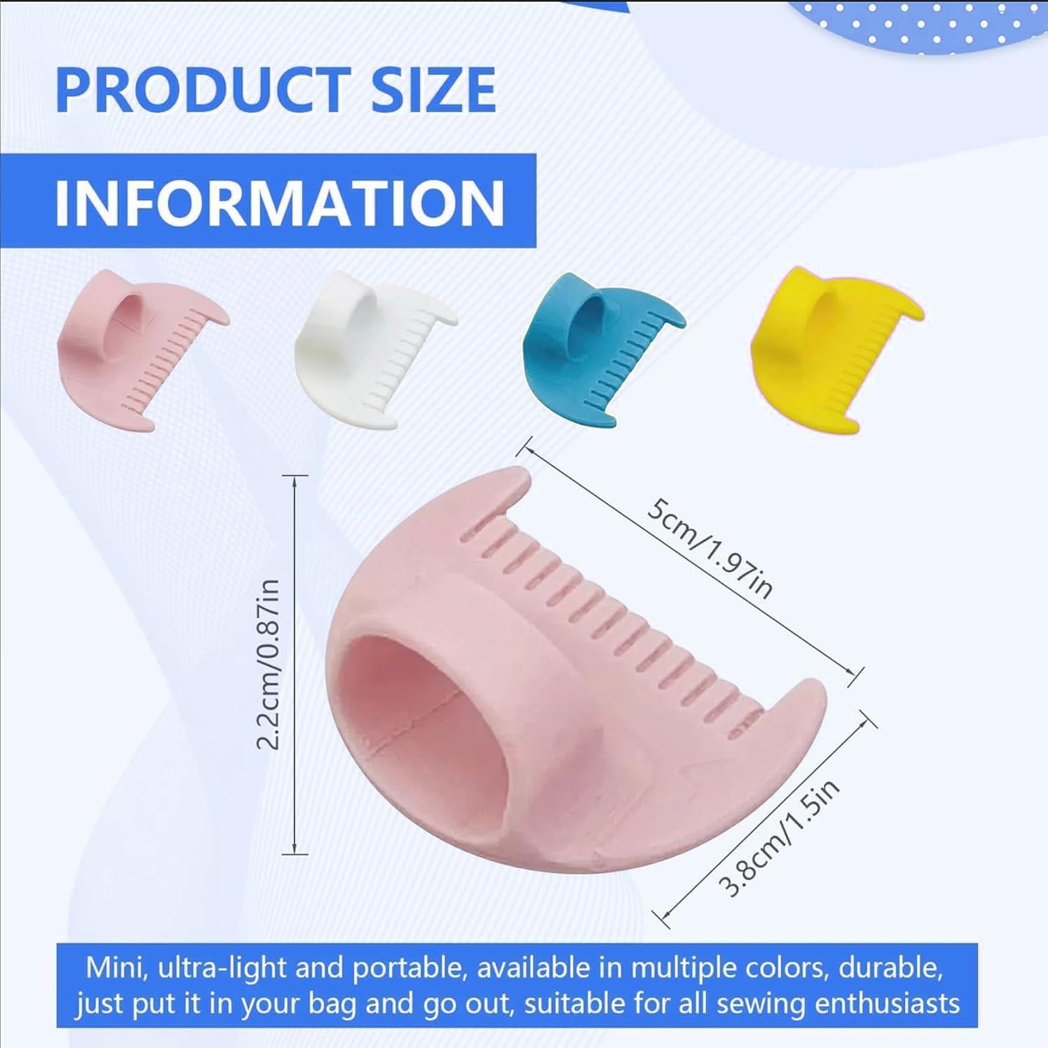 3mm Seam Guide for Hand Sewing Edge Lockranding Tool, Sewing Needle Gauge Measuring Tool, Mini Finger Ruler Kit Ideal for Leather/Fabric/Craft Sew, Blue 1 Pcs