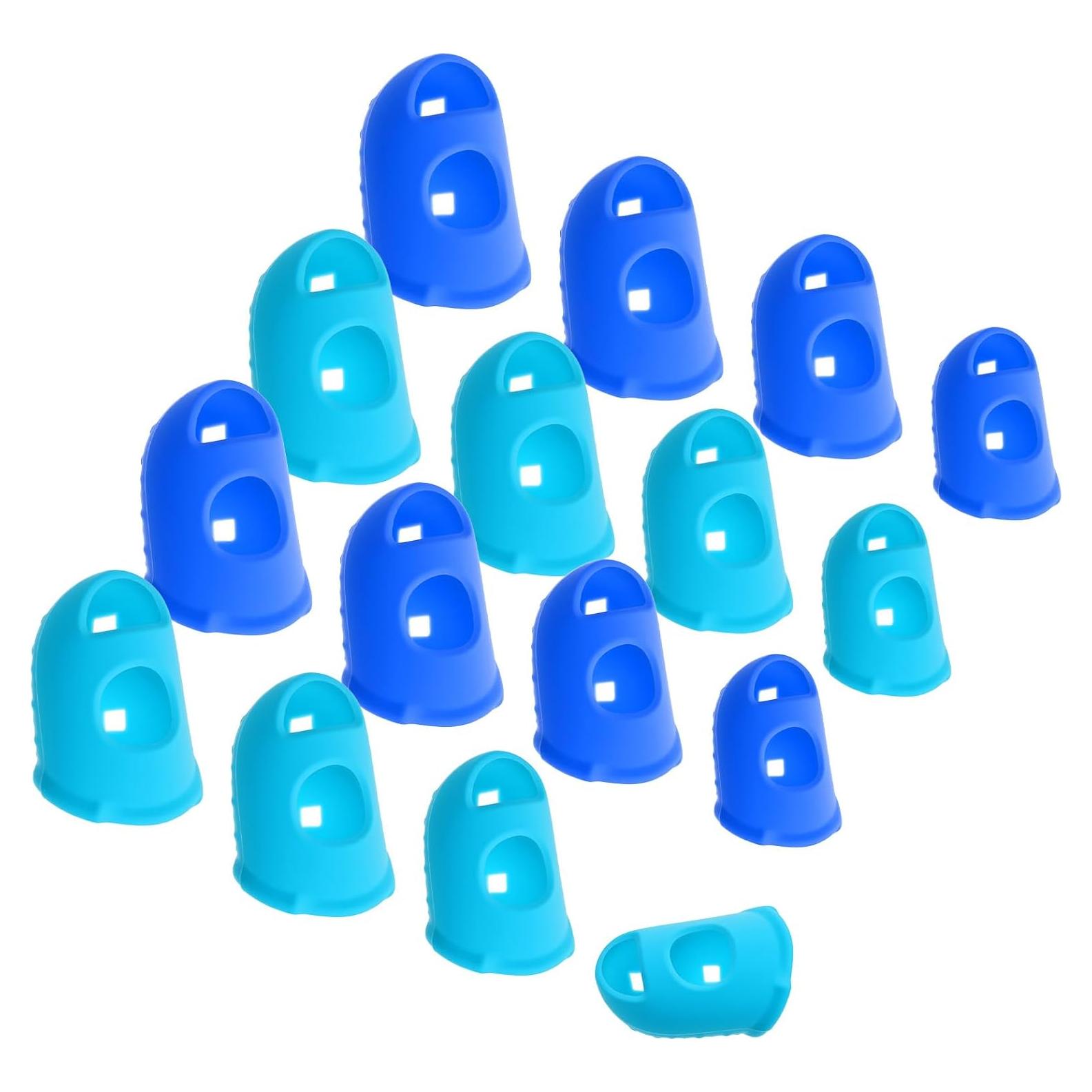 16 Dedales de Silicona Fyntave Antideslizantes Azul Aqua