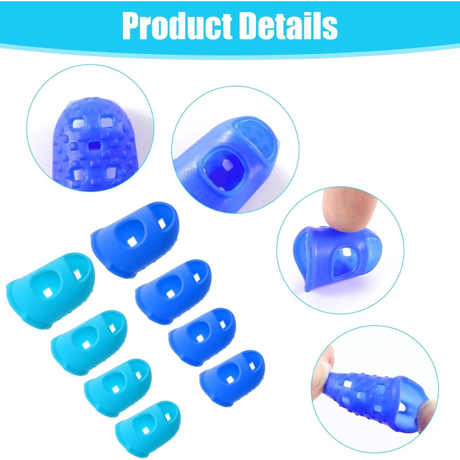 16 Dedales de Silicona Fyntave Antideslizantes Azul Aqua