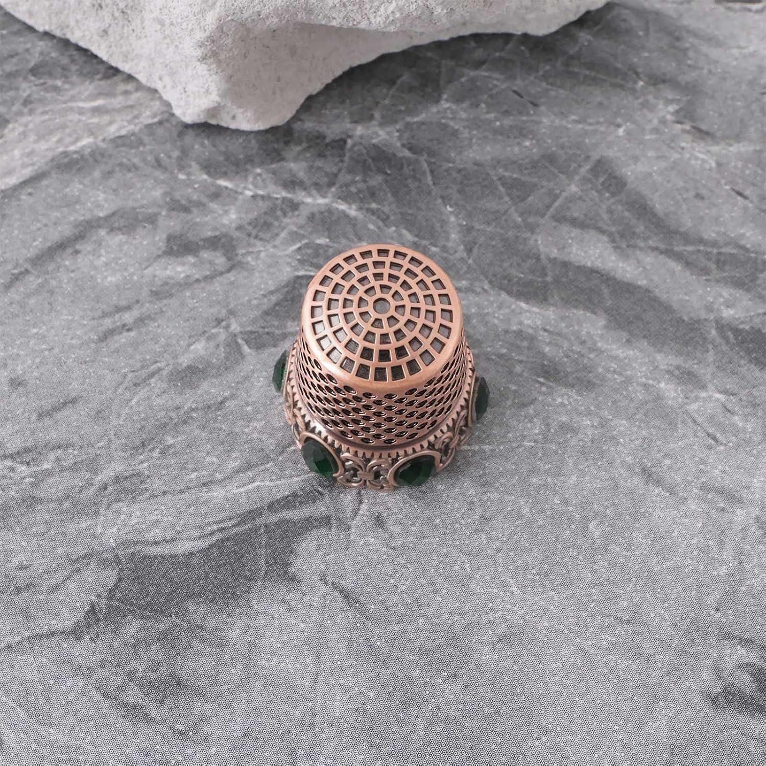 Dedal de Metal Cobre Rojo 24x20mm para Bordado y Costura