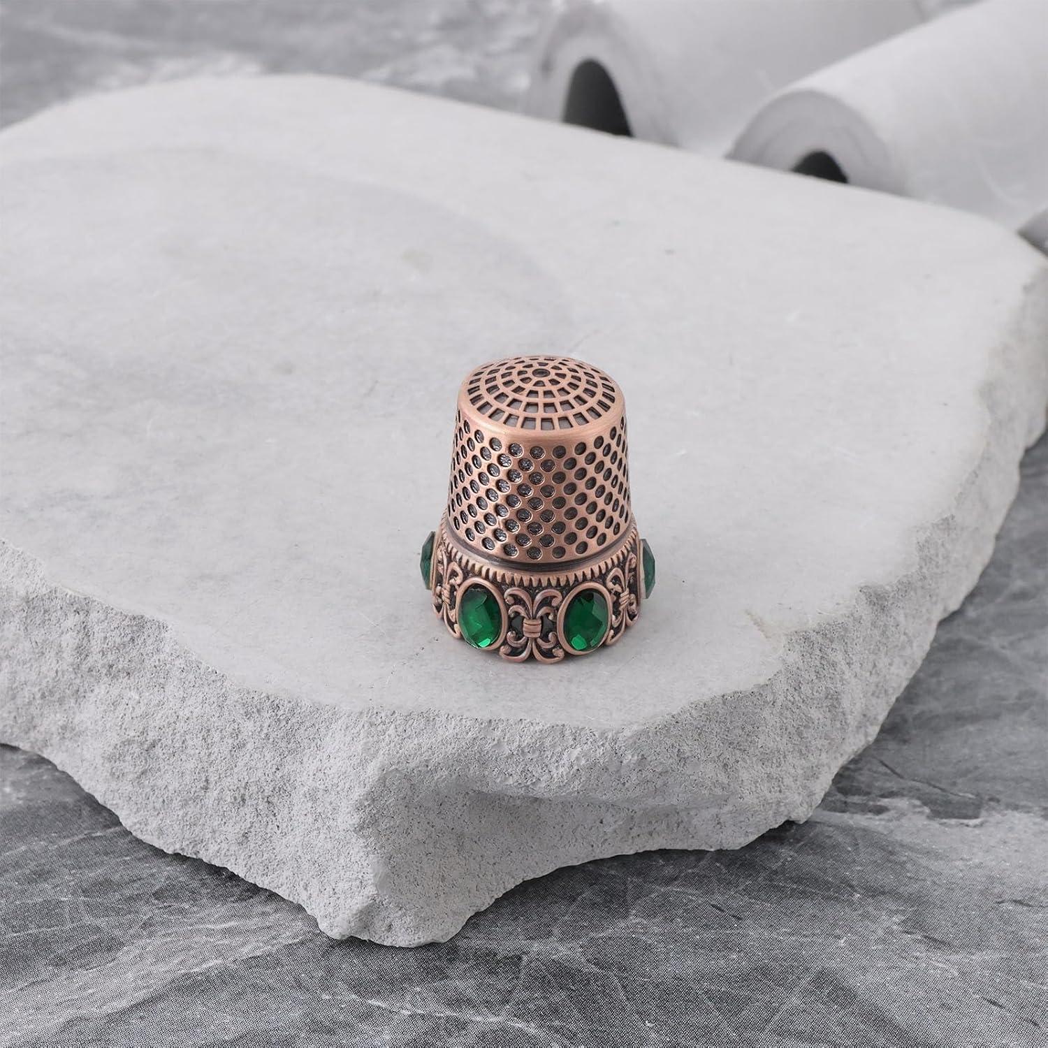 Dedal de Metal Cobre Rojo 24x20mm para Bordado y Costura