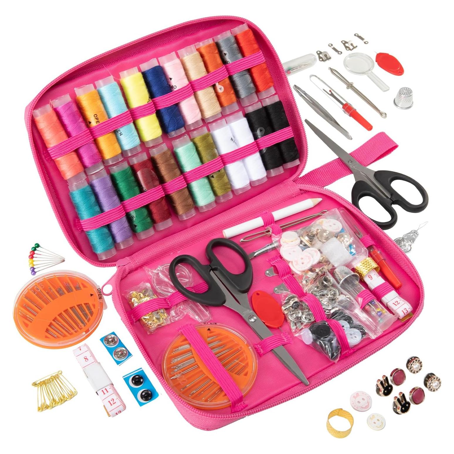 Juego de Costura 198 Piezas ZHEN XIAN Rosa Portátil
